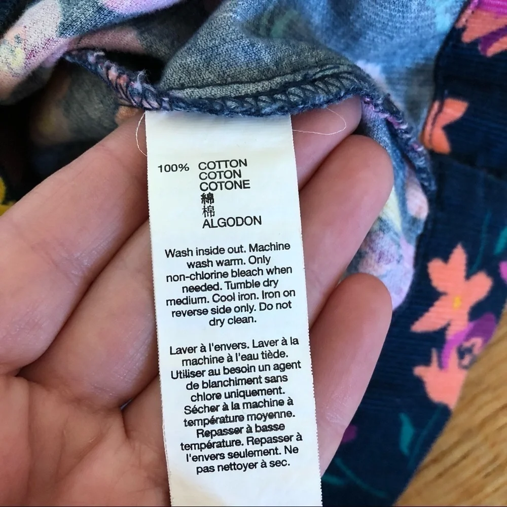 Gap Floral Corduroy Dress Balloon Sleeves 5 Years